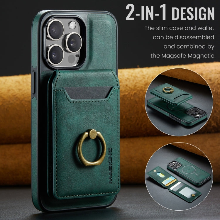 For iPhone 15 Pro DG.MING K1 MagSafe Detachable Wallet RFID Back Cover Phone Case(Green) - free shipping - PMC Jewellery - Order now!