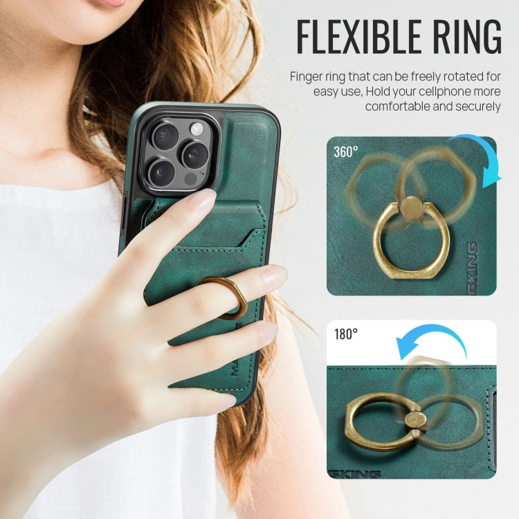 For iPhone 15 Pro DG.MING K1 MagSafe Detachable Wallet RFID Back Cover Phone Case(Green) - free shipping - PMC Jewellery - Order now!
