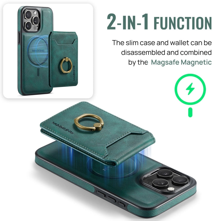 For iPhone 15 Pro DG.MING K1 MagSafe Detachable Wallet RFID Back Cover Phone Case(Green) - free shipping - PMC Jewellery - Order now!