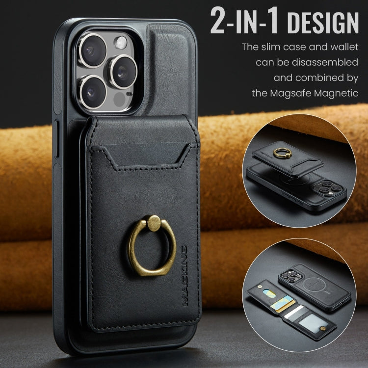 For iPhone 15 DG.MING K1 MagSafe Detachable Wallet RFID Back Cover Phone Case(Black) - iPhone 15 Cases by DG.MING | Online Shopping South Africa | PMC Jewellery | Buy Now Pay Later Mobicred