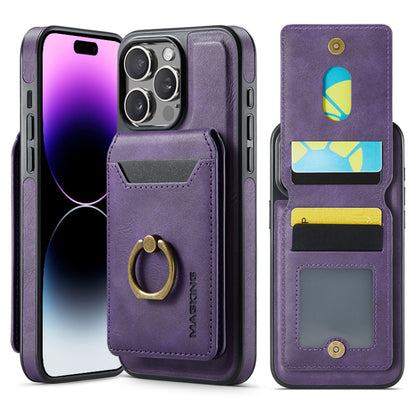 For iPhone 14 Pro DG.MING K1 MagSafe Detachable Wallet RFID Back Cover Phone Case(Purple) - iPhone 14 Pro Cases by DG.MING | Online Shopping South Africa | PMC Jewellery | Buy Now Pay Later Mobicred