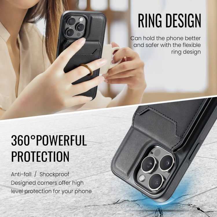 For iPhone 14 Pro Max DG.MING K1 MagSafe Detachable Wallet RFID Back Cover Phone Case(Black) - iPhone 14 Pro Max Cases by DG.MING | Online Shopping South Africa | PMC Jewellery | Buy Now Pay Later Mobicred