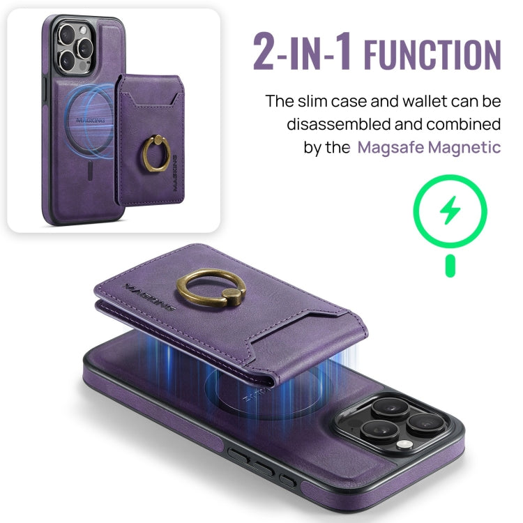 For iPhone 13 Pro Max DG.MING K1 MagSafe Detachable Wallet RFID Back Cover Phone Case(Purple) - iPhone 13 Pro Max Cases by DG.MING | Online Shopping South Africa | PMC Jewellery | Buy Now Pay Later Mobicred