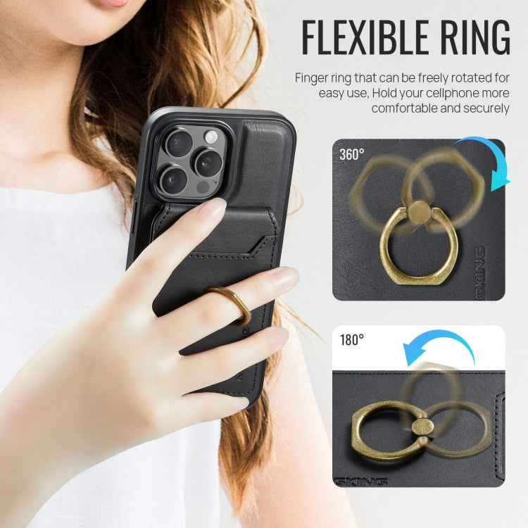 For iPhone 13 DG.MING K1 MagSafe Detachable Wallet RFID Back Cover Phone Case(Black) - free shipping - PMC Jewellery - Order now!