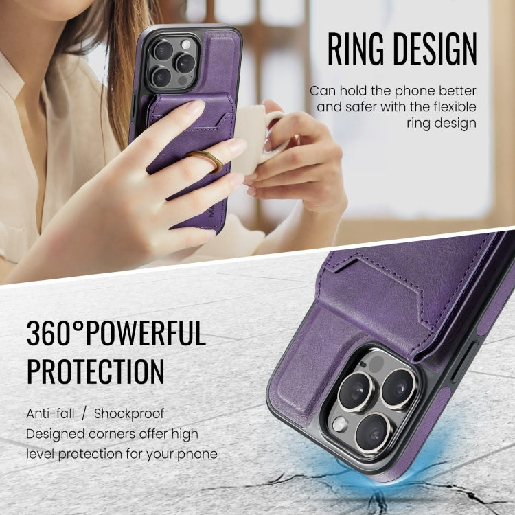 For iPhone 12 DG.MING K1 MagSafe Detachable Wallet RFID Back Cover Phone Case(Purple) - free shipping - PMC Jewellery - Order now!
