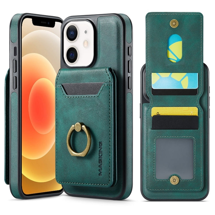 For iPhone 12 DG.MING K1 MagSafe Detachable Wallet RFID Back Cover Phone Case(Green) - iPhone 12 / 12 Pro Cases by DG.MING | Online Shopping South Africa | PMC Jewellery | Buy Now Pay Later Mobicred