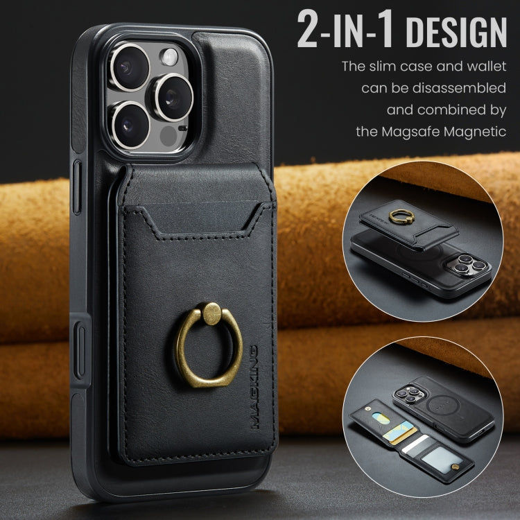 For iPhone 16 Pro Max DG.MING K1 MagSafe Detachable Wallet RFID Back Cover Phone Case(Black) - iPhone 16 Pro Max Cases by DG.MING | Online Shopping South Africa | PMC Jewellery | Buy Now Pay Later Mobicred