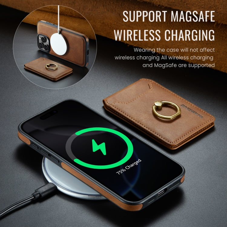 For iPhone 16 Pro Max DG.MING K1 MagSafe Detachable Wallet RFID Back Cover Phone Case(Brown) - free shipping - PMC Jewellery - Order now!
