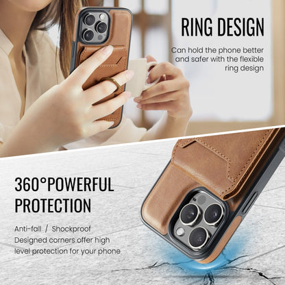 For iPhone 16 Pro DG.MING K1 MagSafe Detachable Wallet RFID Back Cover Phone Case(Brown) - iPhone 16 Pro Cases by DG.MING | Online Shopping South Africa | PMC Jewellery | Buy Now Pay Later Mobicred