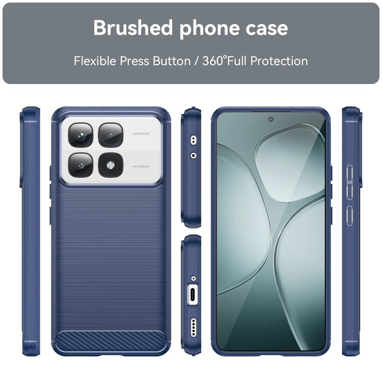 For Redmi K70 Ultra Brushed Texture Carbon Fiber TPU Phone Case(Blue) - Xiaomi Cases by PMC Jewellery | Online Shopping South Africa | PMC Jewellery | Buy Now Pay Later Mobicred