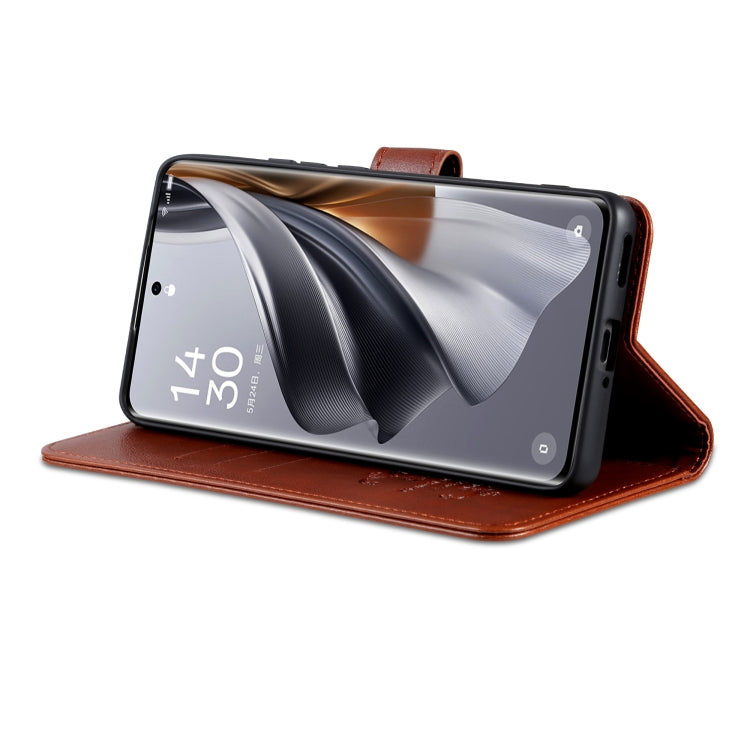 For Redmi Note 14 Pro 5G AZNS Sheepskin Texture Flip Leather Phone Case(Brown) - free shipping - PMC Jewellery - Order now!