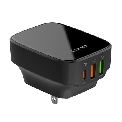 LDNIO Q334 32W Type-C + Dual USB Port Charger with 1m Micro USB Data Cable, Plug Type:US Plug(Black) - USB Charger by LDNIO | Online Shopping South Africa | PMC Jewellery | Buy Now Pay Later Mobicred