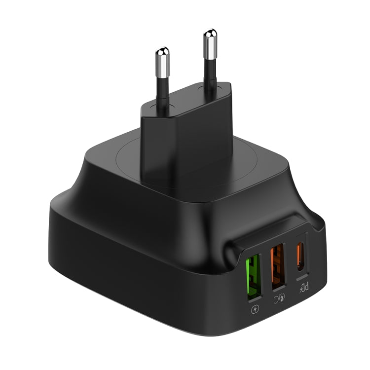 LDNIO Q334 32W Type-C + Dual USB Port Charger with 1m USB-C / Type-C to USB-C / Type-C Data Cable, Plug Type:EU Plug(Black) - free shipping - PMC Jewellery - Order now!