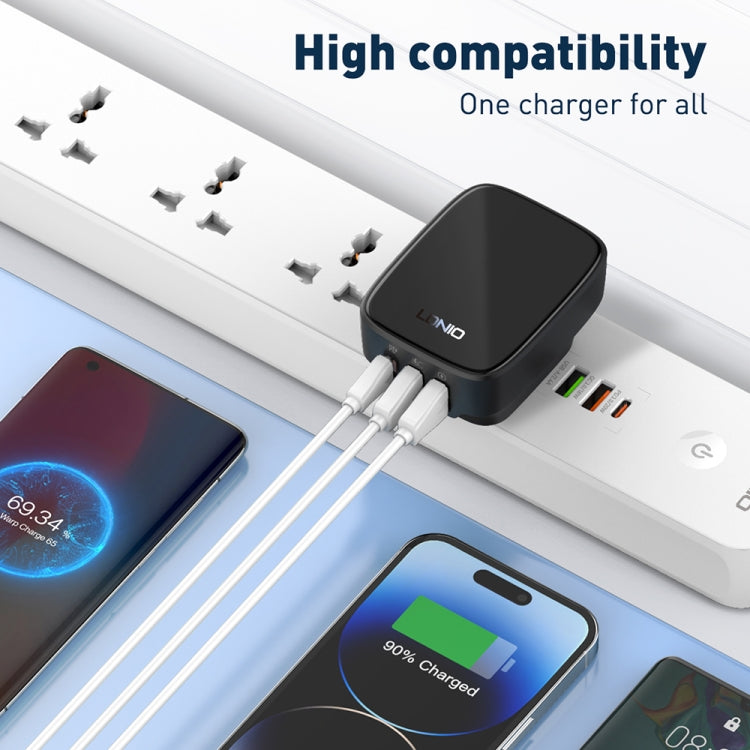 LDNIO Q334 32W Type-C + Dual USB Port Charger with 1m USB-C / Type-C to USB-C / Type-C Data Cable, Plug Type:UK Plug(White) - free shipping - PMC Jewellery - Order now!