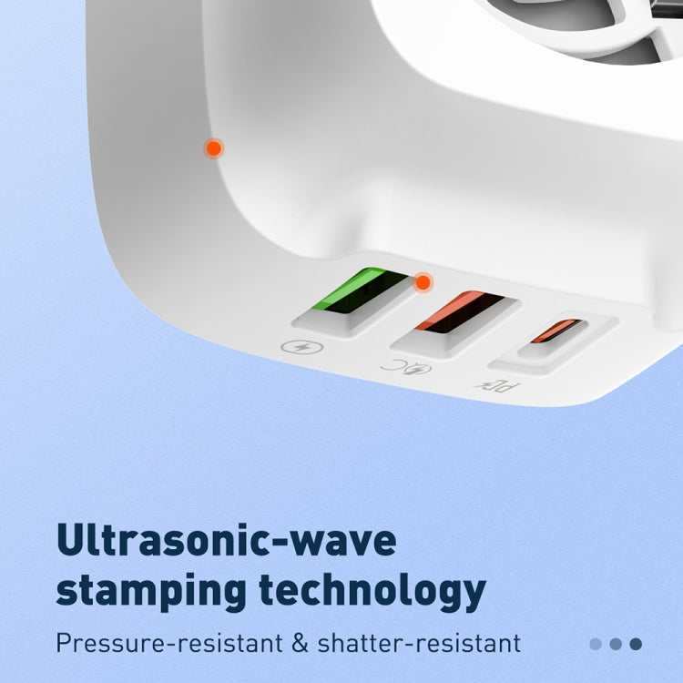 LDNIO Q334 32W Type-C + Dual USB Port Charger with 1m USB-C / Type-C to USB-C / Type-C Data Cable, Plug Type:UK Plug(White) - free shipping - PMC Jewellery - Order now!