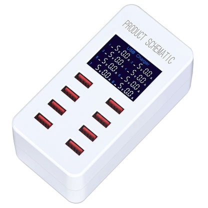 A8B 50W 8 Ports USB Smart Charging Station with Digital Display, Plug:UK Plug - Multifunction Charger by PMC Jewellery | Online Shopping South Africa | PMC Jewellery | Buy Now Pay Later Mobicred