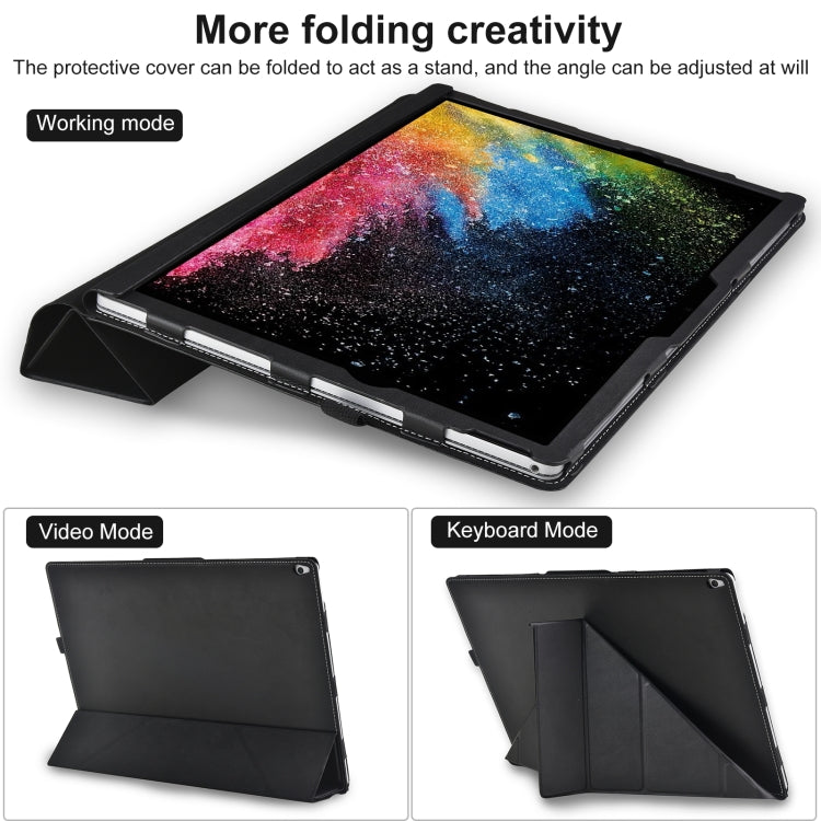 For Microsoft Surface Book 3 / 2 / 1 15 inch Deformation All-inclusive Leather Laptop Case(Black) - free shipping - PMC Jewellery - Order now!