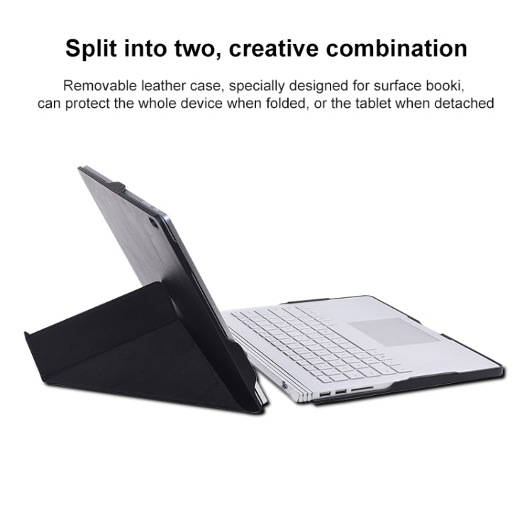 For Microsoft Surface Book 13.5 inch i5 Deformation All-inclusive Leather Laptop Case(Black) - Screen & Keyboard Cover by PMC Jewellery | Online Shopping South Africa | PMC Jewellery | Buy Now Pay Later Mobicred
