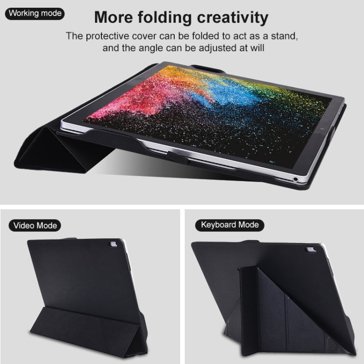 For Microsoft Surface Book 13.5 inch i7 Deformation All-inclusive Leather Laptop Case(Black) - Screen & Keyboard Cover by PMC Jewellery | Online Shopping South Africa | PMC Jewellery | Buy Now Pay Later Mobicred