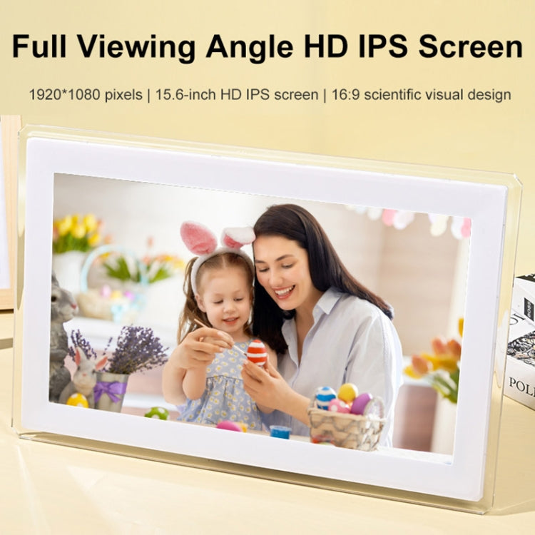 15.6 inch IPS Screen Digital Cloud Photo Frame Wall Mounted LED Advertising Machine, Plug Type:EU Plug(White) - 15 inch Above by PMC TechLife | Online Shopping South Africa | PMC TechLife | Buy Now Pay Later Mobicred