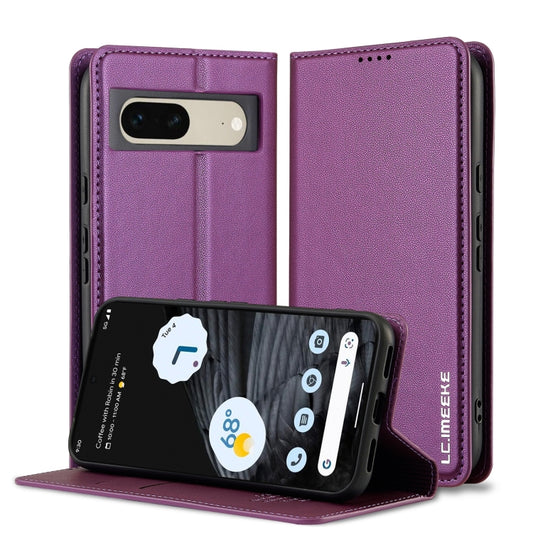 For Google Pixel 7 5G LC.IMEEKE L1 Series Frosted Fine Texture PU Phone Case(Purple) - Google Cases by LC.IMEEKE | Online Shopping South Africa | PMC Jewellery | Buy Now Pay Later Mobicred