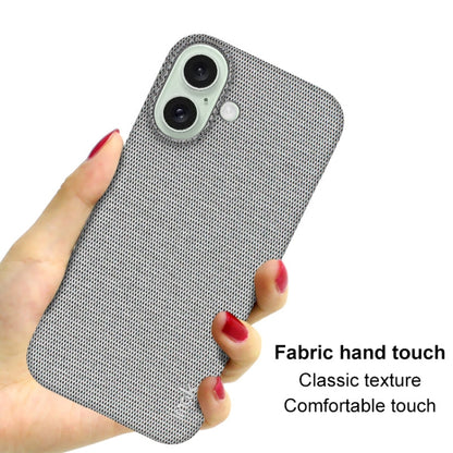 For iPhone 16 imak Ruiyi Series Cloth Texture PU + PC Phone Case(Light Grey) - iPhone 16 Cases by imak | Online Shopping South Africa | PMC Jewellery | Buy Now Pay Later Mobicred