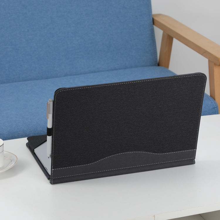 For Microsoft Surface Laptop Studio 2 Cotton Cloth Texture Leather Laptop Protective Case(Black) - free shipping - PMC Jewellery - Order now!
