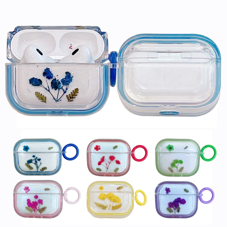 For AirPods Pro Glitter Starry Epoxy Dried Flowers Earbuds Box TPU Case(Red) - For AirPods Pro by PMC Jewellery | Online Shopping South Africa | PMC Jewellery | Buy Now Pay Later Mobicred