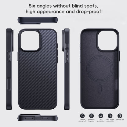 For iPhone 16 Pro Carbon Fiber Kevlar MagSafe Magnetic Phone Case(Black) - iPhone 16 Pro Cases by PMC Jewellery | Online Shopping South Africa | PMC Jewellery | Buy Now Pay Later Mobicred