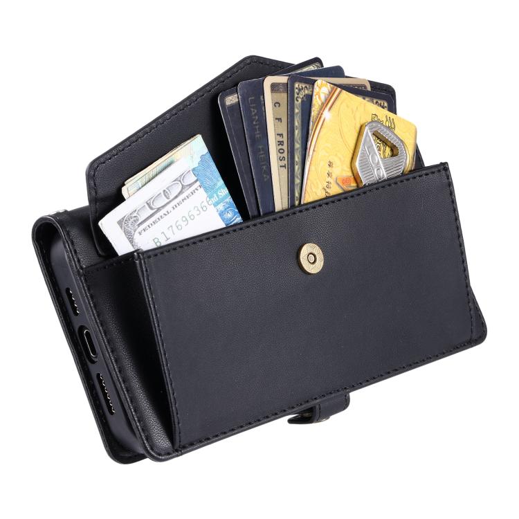 For iPhone 16e Wallet Multi-card Slot Leather Phone Case with Lanyard(Black) - free shipping - PMC TechLife - Order now!