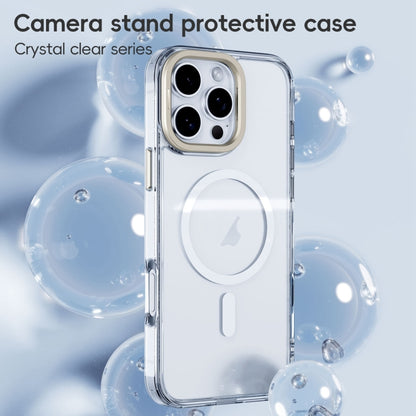 For iPhone 16 Plus Mirror Crystal Clear Lens Holder MagSafe Magnetic Phone Case(Transparent Grey) - iPhone 16 Plus Cases by PMC Jewellery | Online Shopping South Africa | PMC Jewellery | Buy Now Pay Later Mobicred