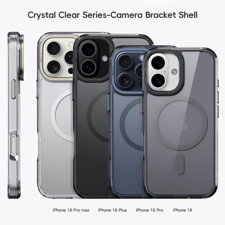 For iPhone 16 Pro Frosted Crystal Clear Lens Holder MagSafe Magnetic Phone Case(Transparent) - iPhone 16 Pro Cases by PMC Jewellery | Online Shopping South Africa | PMC Jewellery | Buy Now Pay Later Mobicred