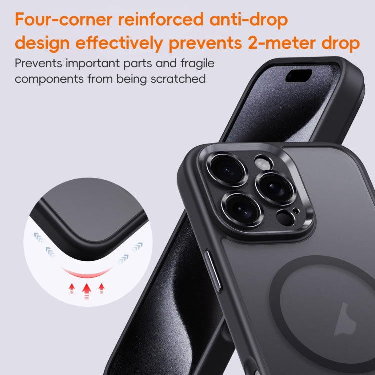 For iPhone 16 Plus Fine Hole Frosted MagSafe Magnetic Phone Case(Titanium Blue) - free shipping - PMC Jewellery - Order now!