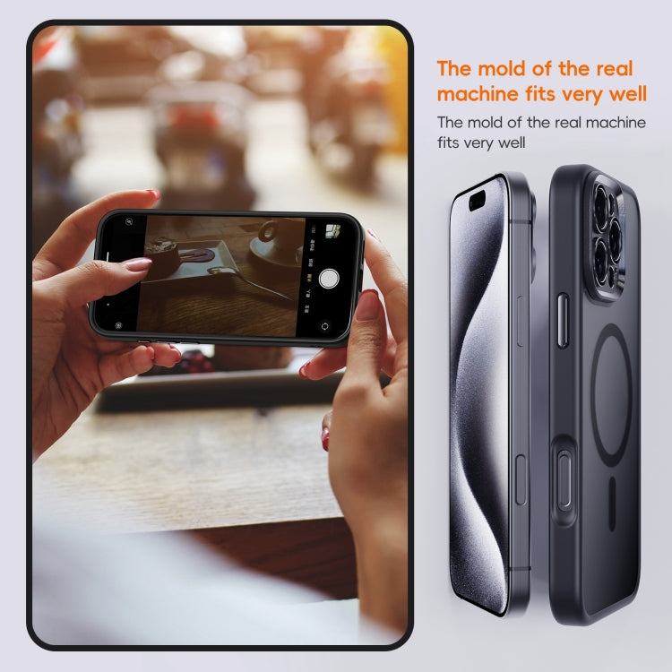 For iPhone 16 Plus Fine Hole Frosted MagSafe Magnetic Phone Case(Titanium Blue) - free shipping - PMC Jewellery - Order now!
