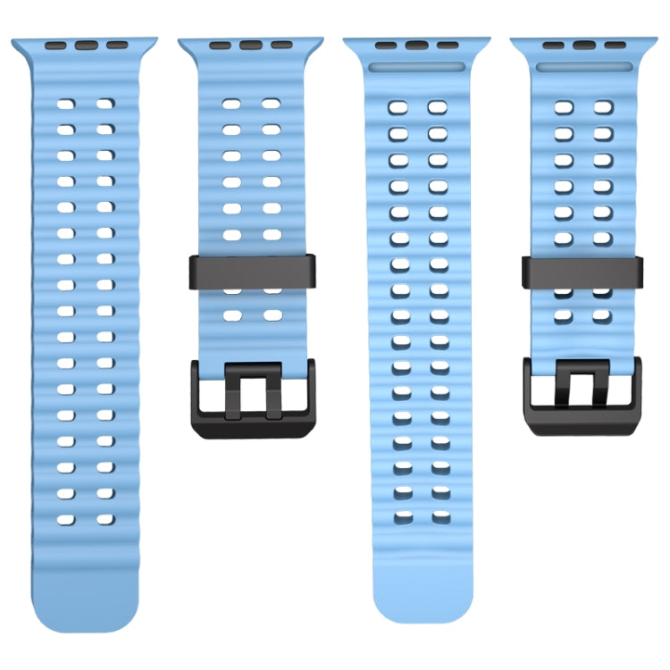 For Apple Watch SE 44mm Ocean Dual-Row Hole Silicone Watch Band(Midnight Blue) - free shipping - PMc TechLife - Order now!