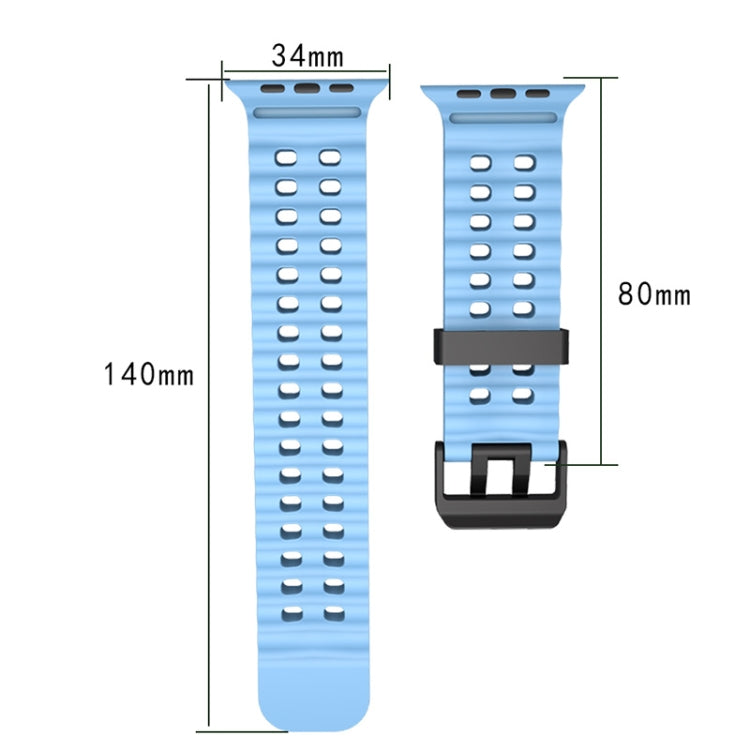 For Apple Watch SE 44mm Ocean Dual-Row Hole Silicone Watch Band(Red) - free shipping - PMc TechLife - Order now!