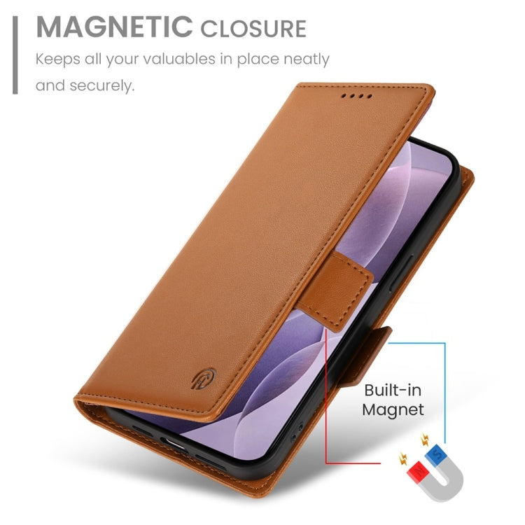 For Redmi K70 Ultra Side Buckle Magnetic Frosted Leather Phone Case(Brown) - Xiaomi Cases by PMC Jewellery | Online Shopping South Africa | PMC Jewellery | Buy Now Pay Later Mobicred