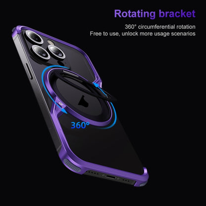 For iPhone 14 Pro Frameless Rotation Holder Magsafe Metal Phone Case(Dark Purple) - iPhone 14 Pro Cases by PMC Jewellery | Online Shopping South Africa | PMC Jewellery | Buy Now Pay Later Mobicred