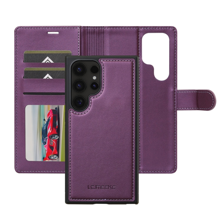 For Samsung Galaxy S24 Ultra 5G LC.IMEEKE L2 Series Detachable Magsafe PU Phone Case with Lanyard(Purple) - Galaxy S24 Ultra 5G Cases by LC.IMEEKE | Online Shopping South Africa | PMC Jewellery | Buy Now Pay Later Mobicred