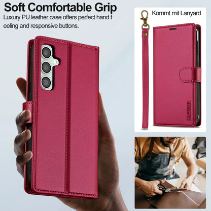 For Samsung Galaxy A55 5G LC.IMEEKE L2 Series Detachable Magsafe PU Phone Case with Lanyard(Red) - Galaxy Phone Cases by LC.IMEEKE | Online Shopping South Africa | PMC Jewellery | Buy Now Pay Later Mobicred