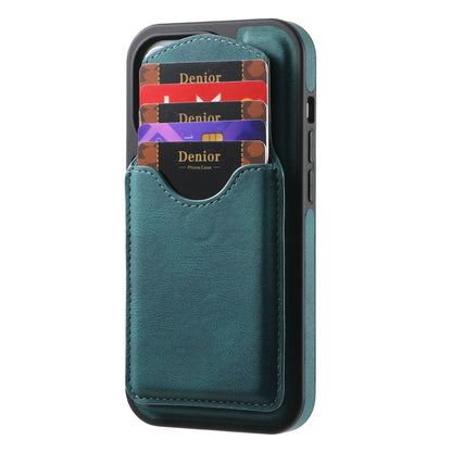 For iPhone 16 Pro Max Denior D20 Skin Feel MagSafe Holder Detachable Card Slot Phone Case(Blue) - iPhone 16 Pro Max Cases by Denior | Online Shopping South Africa | PMC Jewellery | Buy Now Pay Later Mobicred