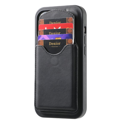 For iPhone 16 Pro Max Denior D20 Skin Feel MagSafe Holder Detachable Card Slot Phone Case(Black) - iPhone 16 Pro Max Cases by Denior | Online Shopping South Africa | PMC Jewellery | Buy Now Pay Later Mobicred