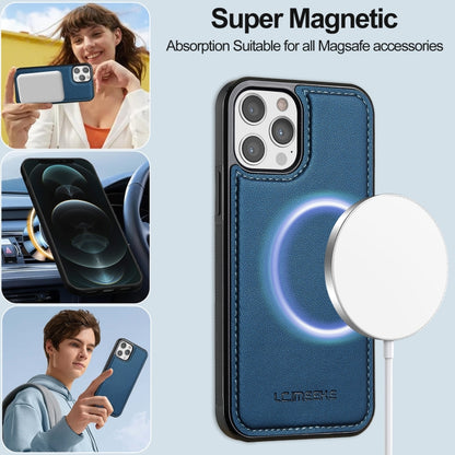 For iPhone 12 Pro Max LC.IMEEKE L2 Series Detachable Magsafe PU Phone Case with Lanyard(Blue) - iPhone 12 Pro Max Cases by LC.IMEEKE | Online Shopping South Africa | PMC Jewellery | Buy Now Pay Later Mobicred