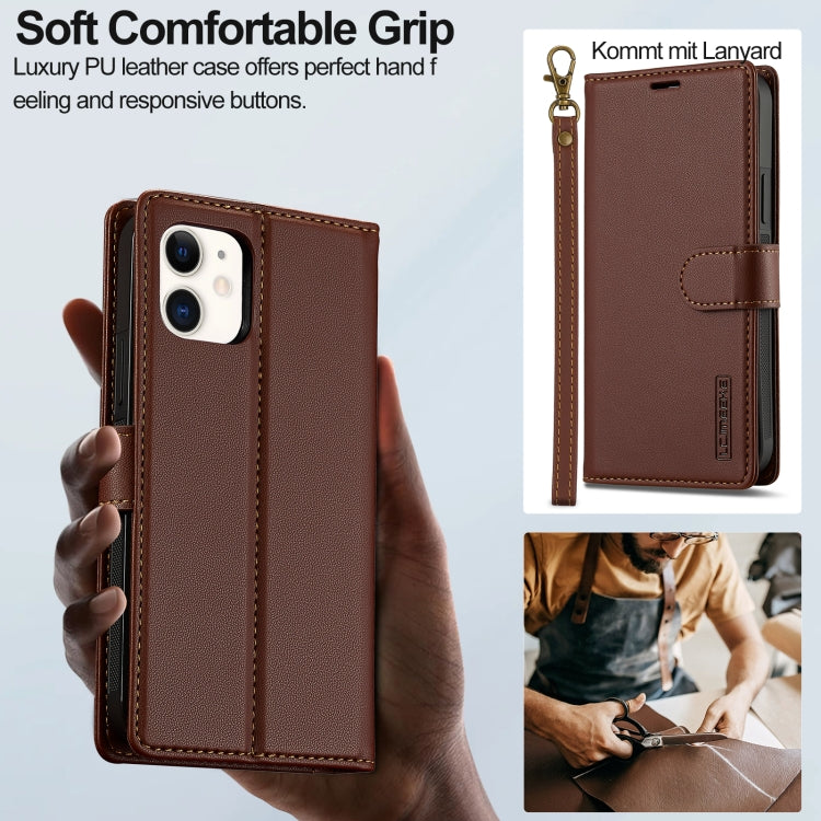 For iPhone 11 LC.IMEEKE L2 Series Detachable Magsafe PU Phone Case with Lanyard(Brown) - iPhone 11 Cases by LC.IMEEKE | Online Shopping South Africa | PMC Jewellery | Buy Now Pay Later Mobicred