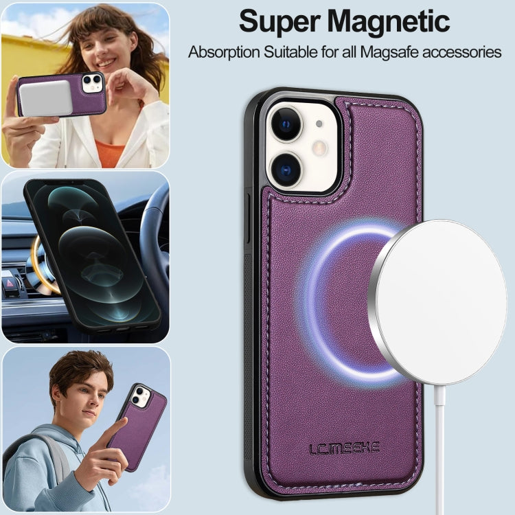 For iPhone 11 LC.IMEEKE L2 Series Detachable Magsafe PU Phone Case with Lanyard(Purple) - iPhone 11 Cases by LC.IMEEKE | Online Shopping South Africa | PMC Jewellery | Buy Now Pay Later Mobicred