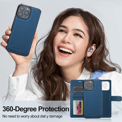 For iPhone 16 Pro Max LC.IMEEKE L2 Series Detachable Magsafe PU Phone Case with Lanyard(Blue) - iPhone 16 Pro Max Cases by LC.IMEEKE | Online Shopping South Africa | PMC Jewellery | Buy Now Pay Later Mobicred