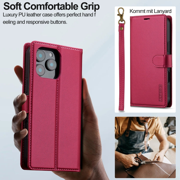 For iPhone 16 Pro Max LC.IMEEKE L2 Series Detachable Magsafe PU Phone Case with Lanyard(Red) - iPhone 16 Pro Max Cases by LC.IMEEKE | Online Shopping South Africa | PMC Jewellery | Buy Now Pay Later Mobicred