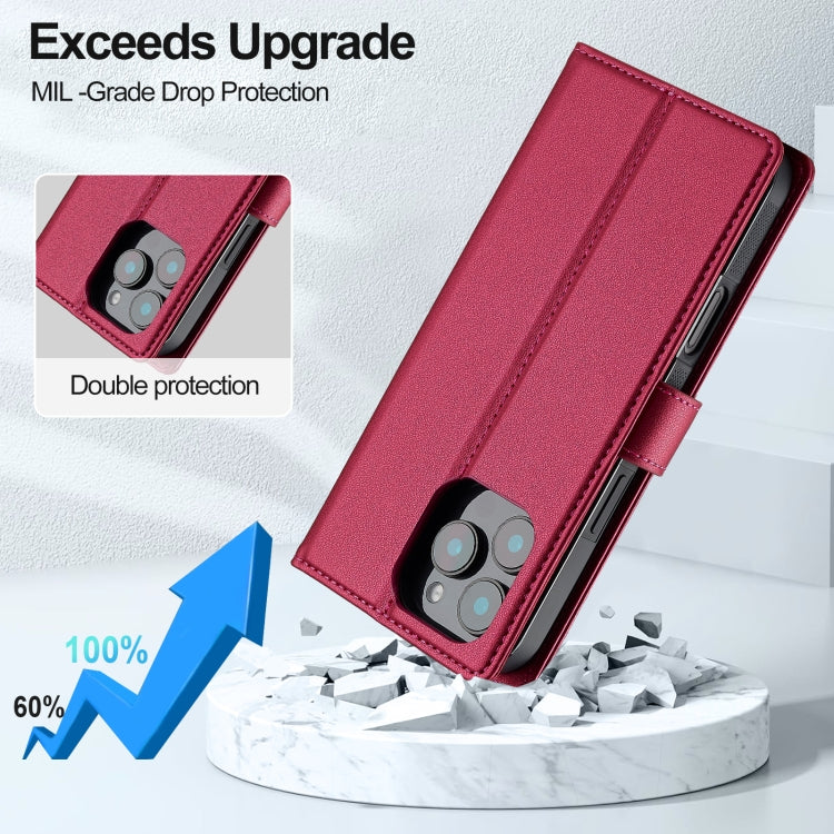 For iPhone 16 Pro LC.IMEEKE L2 Series Detachable Magsafe PU Phone Case with Lanyard(Red) - iPhone 16 Pro Cases by LC.IMEEKE | Online Shopping South Africa | PMC Jewellery | Buy Now Pay Later Mobicred