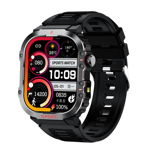 G45 2.01 inch Screen Silicone Strap 10m Waterproof Smart Watch, Support Flashlight / Bluetooth Call / HRV(Black) - Smart Watches by PMC Jewellery | Online Shopping South Africa | PMC Jewellery | Buy Now Pay Later Mobicred