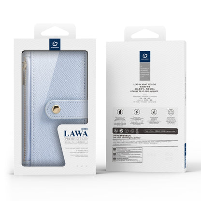 For iPhone 16 Pro DUX DUCIS Lawa Series 2 in 1 Wallet Zipper Detachable MagSafe Phone Case with Lanyard(Light Blue) - iPhone 16 Pro Cases by DUX DUCIS | Online Shopping South Africa | PMC Jewellery | Buy Now Pay Later Mobicred